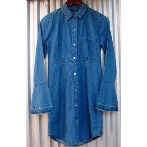7FAM - Button Up Dress Long Sleeve - Sz XS